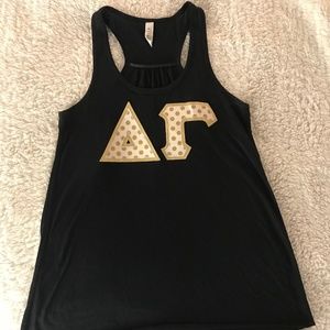 Delta Gamma Stitched Gold Letters